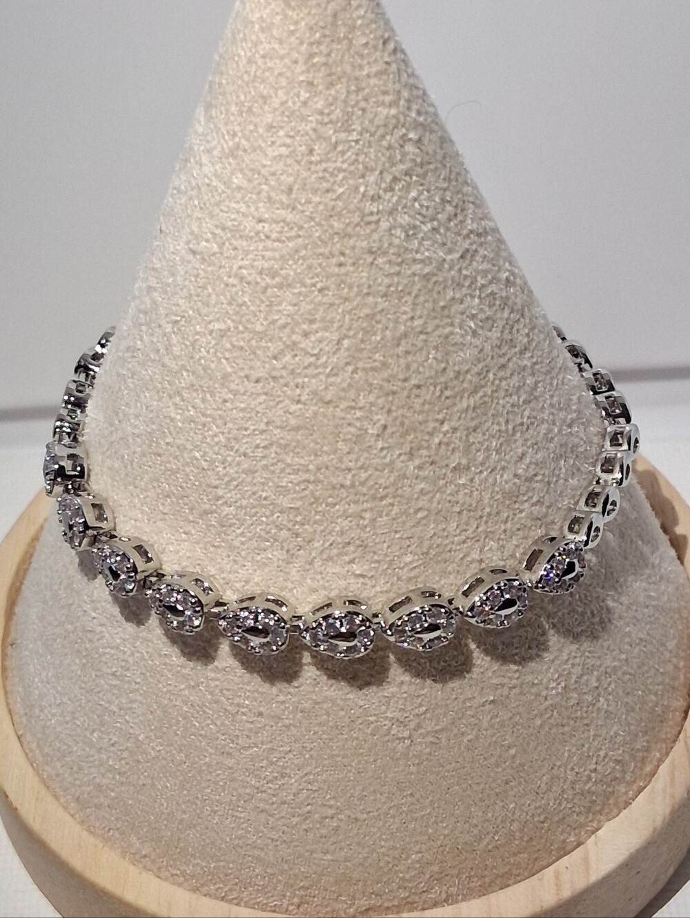 Silver Teardrop Tennis Bracelet